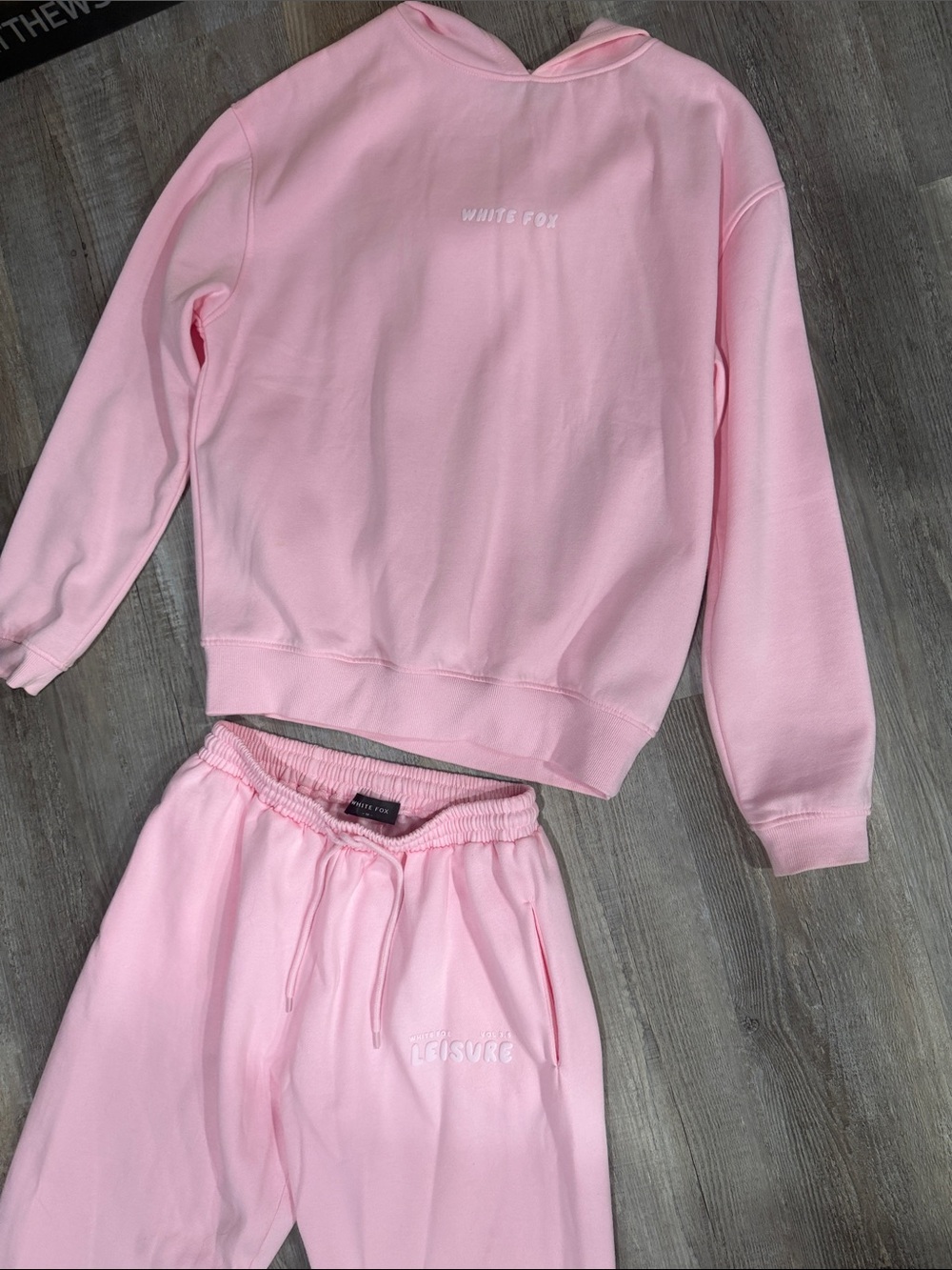 White Fox Boutique Pink Sweatshirt & Joggers Set